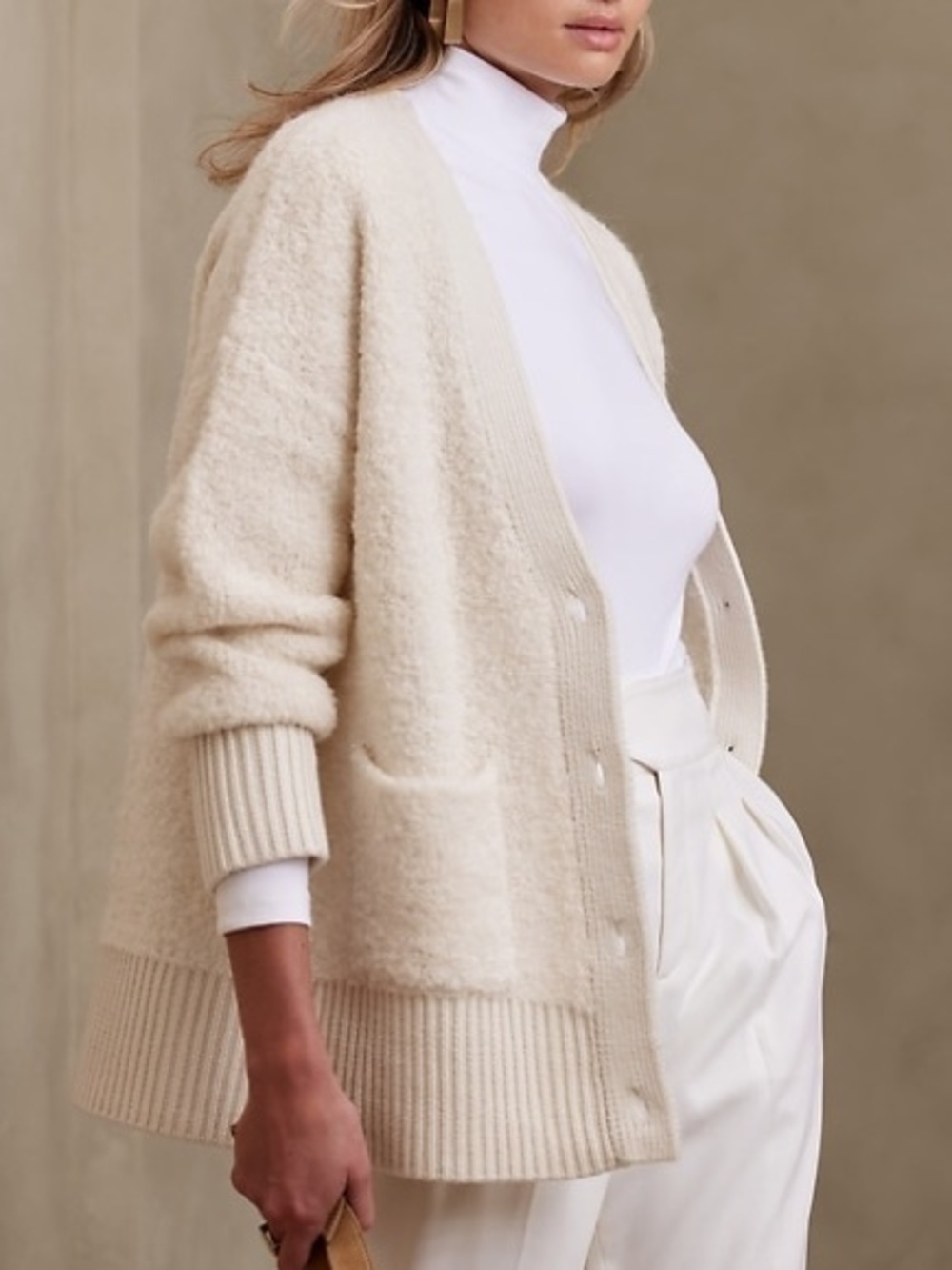 BANANA REPUBLIC Safido Oversized Alpaca Bouclé Cardigan